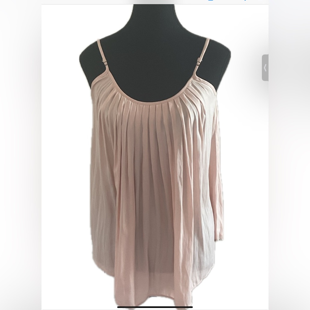 The Gap Elegant Pink Pleated Women's Top with Adjustable straps.